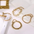 thumbnail image 2 of Pulseras de oro para mujer, pulseras de cadena en capas delicadas chapadas en oro de 14 quilates, juego de pulseras de eslabones con dijes lindos ajustables, 2 of 7