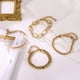 thumbnail image 2 of Pulseras de cadena en capas delicadas chapadas en oro de 14 quilates Ormromra Conjunto de pulsera de eslabones de brazalete lindo ajustable, 2 of 7