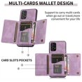 thumbnail image 4 of Design for Samsung Galaxy A53 5G Wallet Case with Tempered Glass Screen Protector PU Leather Credit Card Holder Slot Phone Cases Kickstand Shockproof Protective Cover for Women 6.5 inch Purple, 4 of 7