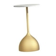 thumbnail image 4 of Elodie Petite Table d'Appoint Ronde Ornement Table Basse pour Balcon Intérieur Salon Marbre Blanc Doré, 4 of 8