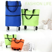 Altsales Foldable Shopping Bag Cart Trolley Bag with Wheels Grocery Tote Collapsible Handbag