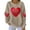 Khaki_N, variant on Tbopshirt Sweatshirts for Women Graphic Hoodless Valentine Long Sleeve Crewneck Ribbed Pullover Tops Green,L