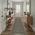 thumbnail image 2 of GENIMO 2'x7' Runner Rug, Machine Washable Non Slip Low Pile Hallway Runner Rug for Kitchen Laundry Room, Art Style, Dusty Teal, 2 of 7