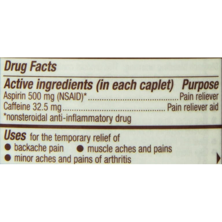 Bayer Back and Body Aspirin 500mg Extra Strength Pain Reliever 50 Capl —  Mountainside Medical Equipment