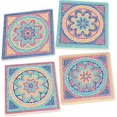 thumbnail image 2 of Mosaic Floral Glasstile Look 4 Piece Square Ceramic Coaster Set, 2 of 6