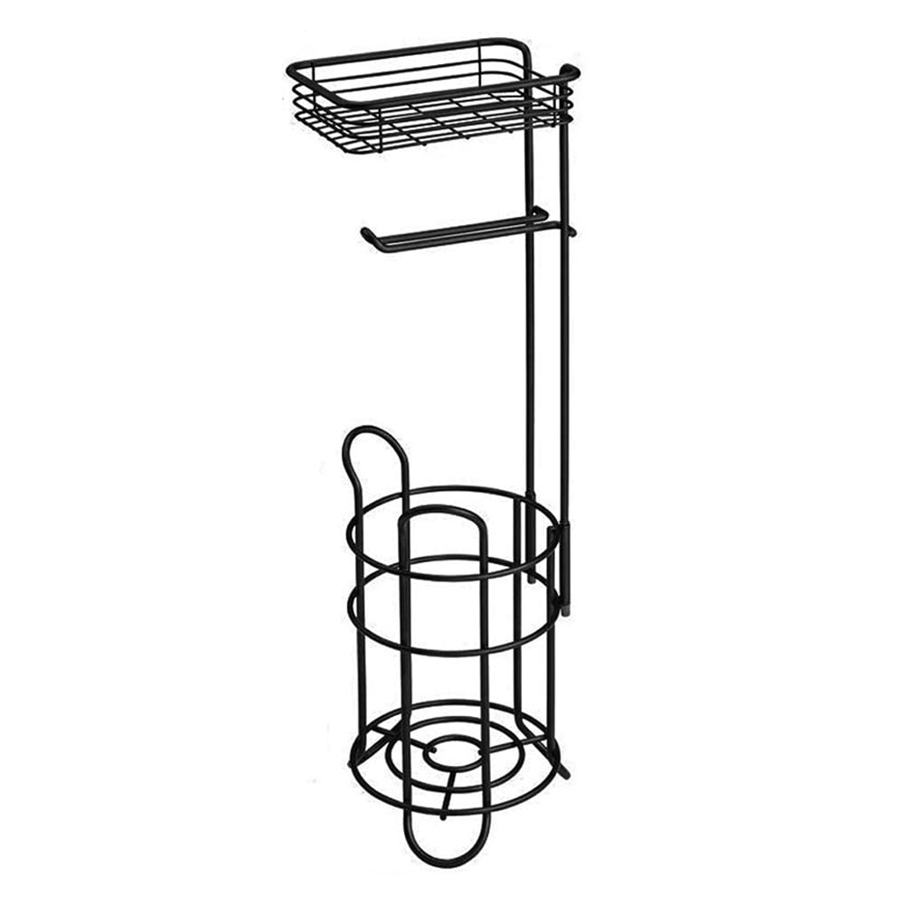 Lowestbest Toilet Paper Holder, Tissue Roll Dispenser with Bathroom Storage Shelf, Holds Reserve Mega Rolls