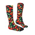 thumbnail image 3 of Vsdgher Tomatoes Print Thigh High Socks Extra Long Stretchy Sock Women Over Knee High Opaque Stocking Daily Wear, 3 of 5