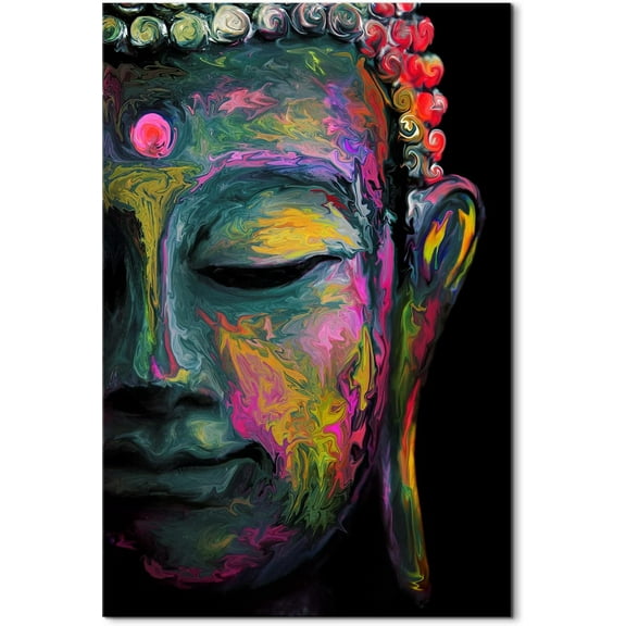 Aaheei Buddha Wall Art for Living Room Zen Decor Bedroom Colorful Abstract Buddhism Canvas Prints Painting" Spiritual Poster Buddha Portrait Pictures Modern Artwork Office Yoga Home Decorations