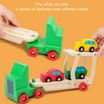 thumbnail image 5 of Gifts for Kids! Fwttom Toy Cars, Wooden Transportation Toys Children's Educational Toys Wooden Trailer Airplane Model, 5 of 7