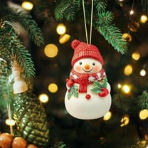 Christmas Acrylic Flat Pendant - Snowman Car Pendant & Christmas Tree Hanging Decoration, Festive Holiday Ornament for Car Home, Cute Snowman Themed Christmas Decor,E,3.15in/8cm