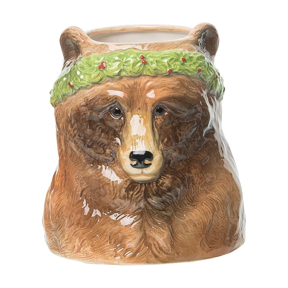 Brown Bear Utensil Holder