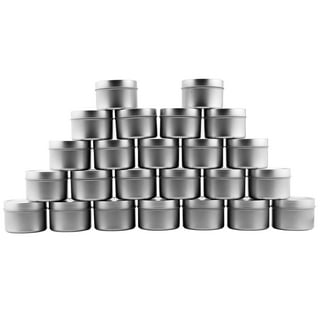 Foraineam 24 Pack 4 oz. Round Tin Cans Hair Wax Cream Lip Balm Cosmetic  Sample Container Jars Candle Tea Spice Empty Travel Tins with Screw Lid