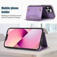 thumbnail image 4 of ELEHOLD Stylish Wallet Case for iPhone 12 Pro Max 6.7inch,Flip Card Slots Diamond Bling Sparkle Design RFID Blocking Detachable Shoulder Strap for Girls Women Purse Case,Purple, 4 of 7