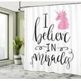 thumbnail image 5 of Ambesonne Saying Shower Curtain, I Beleive in Miracles Text, 69"Wx75"L, Pink Charcoal Grey White, 5 of 5