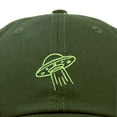 thumbnail image 2 of Dalix UFO Embroidered Alien Dad Hat Cotton Baseball Cap Adjustable Mens in Olive, 2 of 5