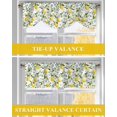 thumbnail image 6 of Farmhouse Lemon Tie Up Valances Curtain, Adjustable Kitchen Floral Eucalyptus Leaf Watercolor Plant Valances for Windows Decor, Rod Pocket Short Curtains Set for Bedroom/Bathroom, 42"x12", 6 of 8