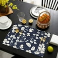 thumbnail image 3 of Pioneer Flower Floral Print Pattern Summer Placemats Table Placemats Set Of 6-Linen Kitchen Washable Placemats Table Mats 12x18 Inch Non-Slip Heat Resistant, 3 of 5