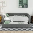 thumbnail image 3 of Euroco Twin Upholstered Daybed with Trundle for Kids Teens Bedroom, Gray, 3 of 17