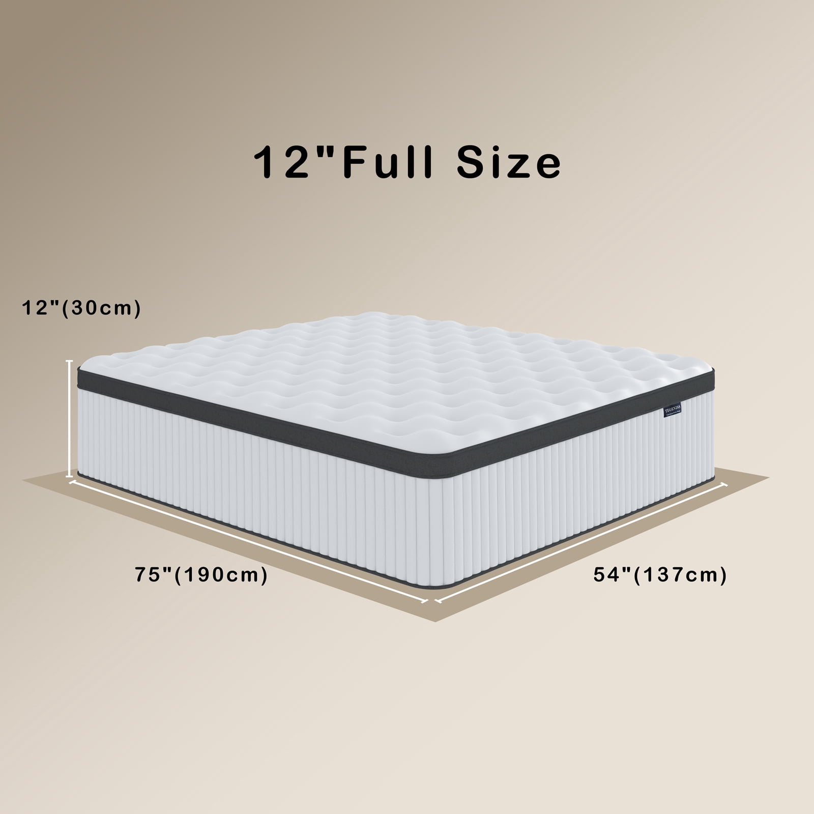 Giovanly 12 inch Full Hybrid Mattress in a Box, Cooling Gel Memory Foam & Individually Pocket Coils, Medium Firm, Motion Isolation & Zoned Support, CertiPUR-US Certified
