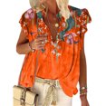 thumbnail image 1 of Minnieouse Camiseta de mujer Blusa informal de playa de manga corta con estampado bohemio Prendas para la parte del cuerpo amarillo 4XL Minnieouse AP002040-39, 1 of 4