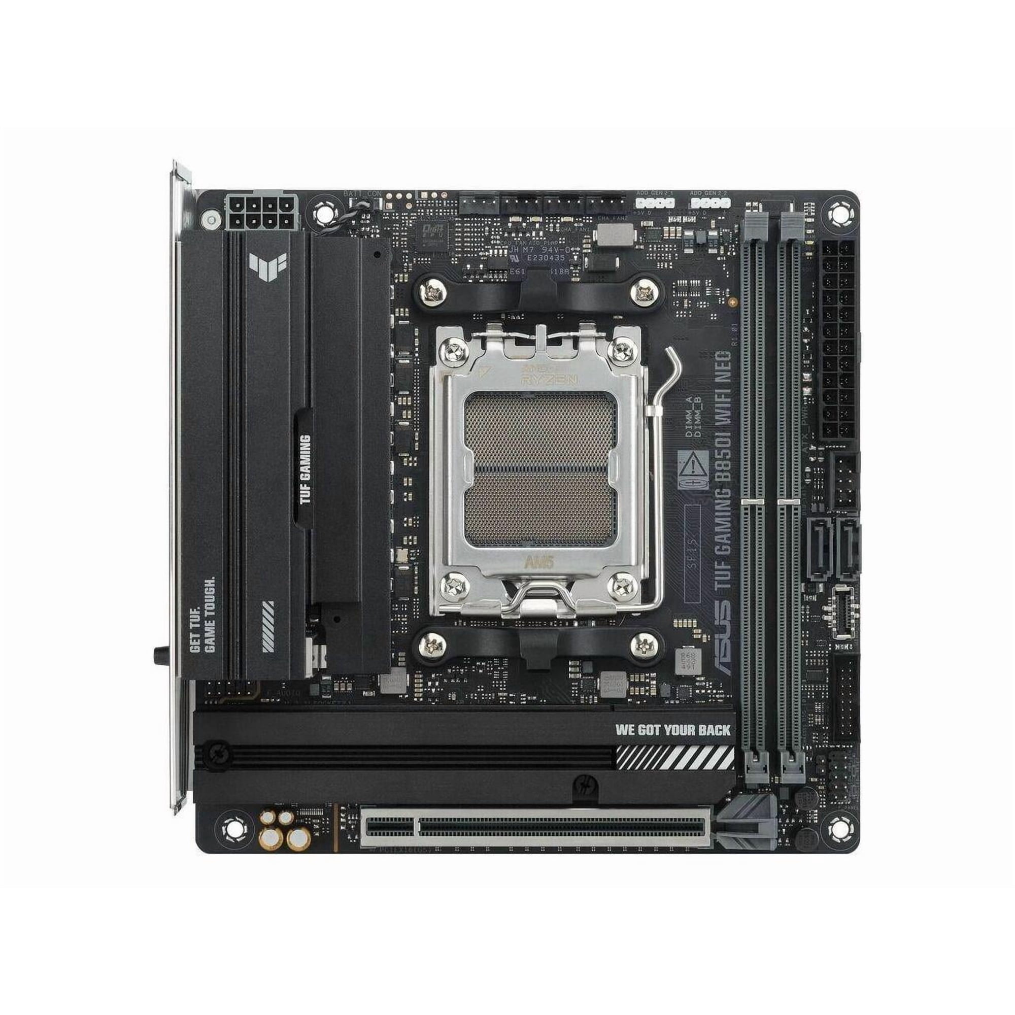 Asus TUF B850I WIFI NEO Gaming Desktop Motherboard - AMD B850 Chipset - Socket AM5 - Mini ITX - Ryzen 7, Ryzen 9 Processor Supported - Gigabit Ethernet - Wi-Fi 6E - HDMI - TUF GAMING B850I WIFI NEO