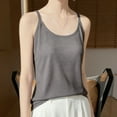 thumbnail image 2 of Feancey Cotton Cami Tops for Women Spaghetti Strap Sleeveless Tank Tops Solid Color Basic Tank Top Soft Cozy Undershirts Pajama Tanks Dark Gray XXL, 2 of 7