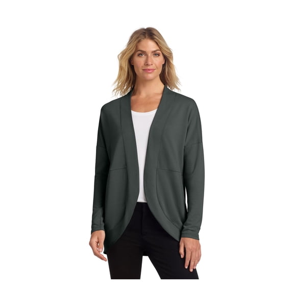 MERCER METTLE Women's Stretch Open-Front Cardigan | Open Sweater for Women, Cocoon Cardigan for Work & Casual Wear - Anchor Grey 2XL