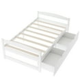 thumbnail image 5 of Wood Platform Bed Frame with Headboard and Two Drawers Wooden Bed Frame Twin Size Storage Bed, 5 of 7