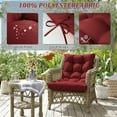 thumbnail image 5 of Snubbull Swing Cushions Set of 2, 42" × 21" × 5" Waterproof Rocking Chair Cushions with Ties for Outdoor Indoor Single Seat Cushions, Burgundy, 5 of 7