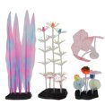 thumbnail image 2 of Decoración de algas marinas para acuario, 4 piezas, decoración luminosa para acuario, simulación de pecera, plantas de coral artificiales construidas para profesionales, 2 of 8