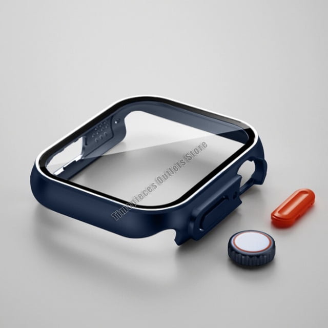 Cambiar a Ultra para Apple Watch Case Cubierta de vidrio templado 8 7 6 5 4 45 mm 44 mm 41 mm 40 mm 42 mm Actualización de apariencia a Ultra 49 mm Dengxun unisex