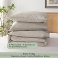 thumbnail image 6 of TOSMO 100% Linen Duvet Cover Set with Button Closure, 3 Pieces (1 Duvet Cover with 2 Pillowcases), Soft Breathable Durable Farmhouse Bedding, 6 of 6