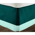 thumbnail image 3 of D.N.G. BEDDINGS 1 Piece Split Corner Two Tone Tailored Bed Skirt, Twin Size 24 Inch Deep Pocket, 800 Thread Count, 100% Egyptian Cotton, Solid Teal/Aqua Blue Color., 3 of 3