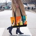 thumbnail image 4 of FORMRS Canvas Laptop Tote Bag for Women with 15.6" Computer Compartments Shoulder Handbag, Colorful Cocktails, 4 of 7