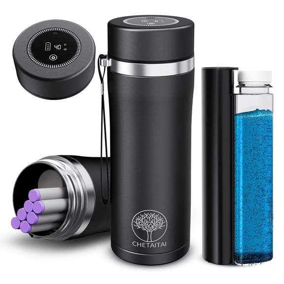 48H Insulin Cooler Travel Case TSA Approved, Anti-Collision Medical Cooler with Biogel Ice Pack and Pen Box (3-7 Pens) Stainless Steel Coole with Digital Display USB and Temperature Alarm Above Black