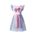 thumbnail image 1 of Vêtements pour Fillettes Robe d'Été en Tulle Manches à Volants Décontractée Tenue Mignonne 7-8 Ans, 1 of 9