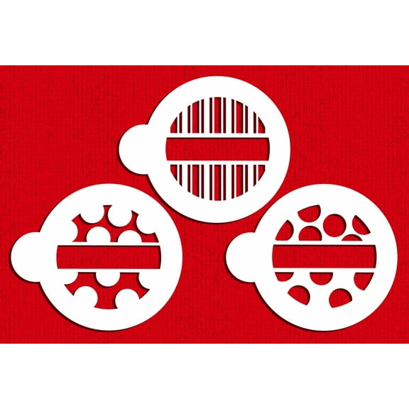 Designer Stencils Polka Dots & Stripes Cookie Stencils, Beige/semi-transparent