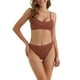 thumbnail image 1 of Conjuntos de bikini de tirantes ajustables para mujer de 2 piezas, parte inferior de cintura alta acanalada, trajes de baño, talla X-Large, rojo oscuro, 1 of 5