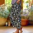 thumbnail image 2 of kaondbfi Women's Art Flower Print Pants High Waist Casual Loose Cropped Trousers with Pockets for Summer, 2 of 7