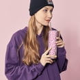 thumbnail image 2 of 20 Oz Leopard Tumbler Black Stainless Steel Skinny Insulated Coffee Cup with Lid and Straw for Cold Hot Drinks, 2 of 7