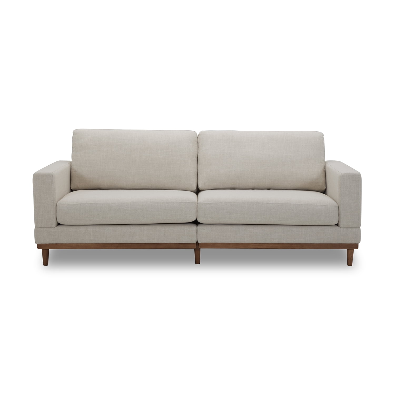 Better Homes & Gardens Springwood Wood Frame 83.46" Couch, Cream Linen, Light Honey Woodbase Finish