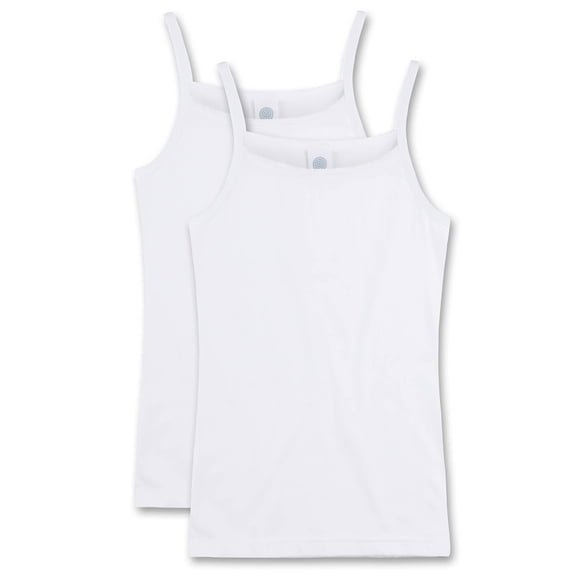 Sanetta Camiseta Niña, Paquete de 2 - Camiseta sin Brazos, Top Blanco 164