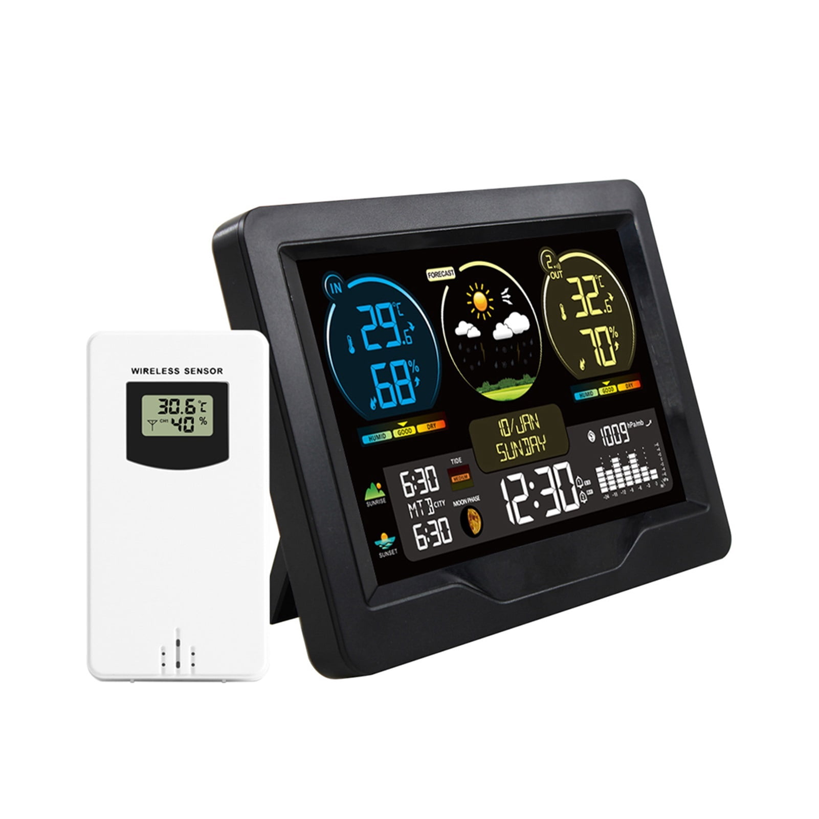 Wireless Weather Station with Large Color Screen, Digital Thermometer Monitor