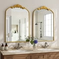 thumbnail image 3 of BEAUTYPEAK 40"x26" Vanity Wall Mirror Decorative Vintage Arch Bathroom Mirror,Gold, 3 of 8