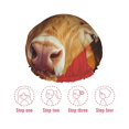 thumbnail image 5 of KLL White And Red Daisy Cow Pattern Shower Cap & Bath Cap for Women,Reversible Oversized Waterproof Shower Caps for all Hair Lengths,Elastic Reusable Bathing Hair Cap, 5 of 6