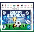 thumbnail image 2 of Soccer Themed Happy Birthday Cool Backdrop Sports Theme Football Field Photography Background for Boys Soccer Theme Birthday Party Decorations Supplies, 2 of 6