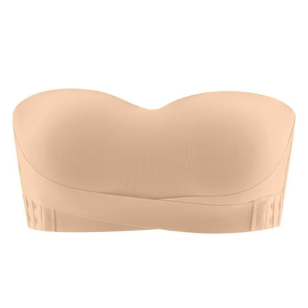 FYDUU Soft Bras for Women Strapless Underwear For Women Push Up Small Chest Bandeau Wedding Dress Straps Backless Bra Full Coverage Bralette