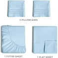 thumbnail image 3 of CGK Linens 4-Piece Ultra Soft & Comfy Hotel Luxury Sheet Set - Queen Size Cooling Bed Sheet Fits 8"-16" Mattresses, Light Blue, 3 of 7