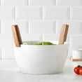 thumbnail image 3 of Safdie & Co. Porcelain Salad Bowl With Acacia Servers 3 Piece Set - 10, 3 of 5
