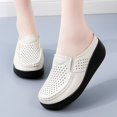 thumbnail image 2 of LASUDRAA Women's Shoes Wedges Heel Thick Sole Hollowed Out Toe Cap Casual Women's Half Slippers, 2 of 8